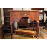 A late 18th century walnut lowboy, fitted one shallow and two deep drawers, on cabriole supports,