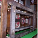 A Riley oak quarter-size billiard table / dining table, complete with cues, balls, scorer, level,