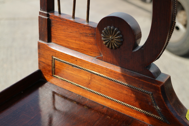 An early 19th century rosewood and gilt brass mounted chiffonier with two open shelves over - Image 2 of 3