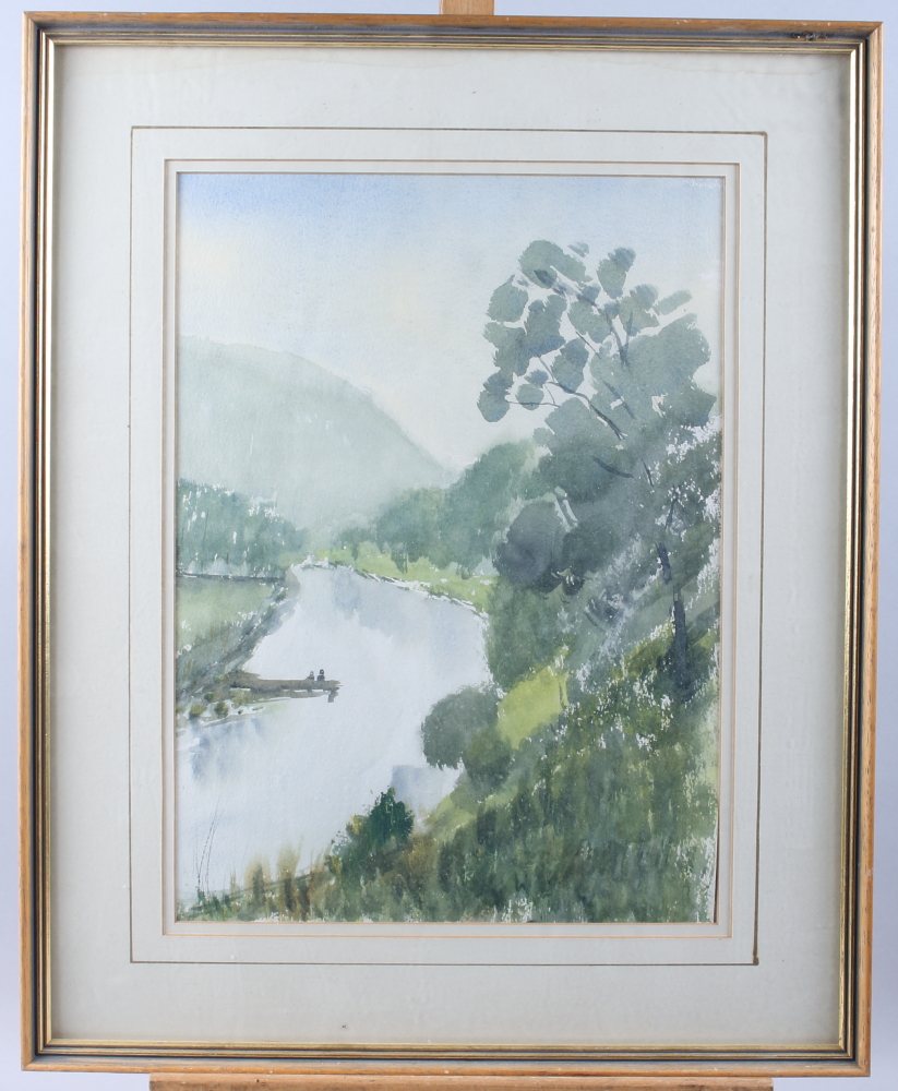 Michael Vicary: watercolours, Temple Island Henley-on-Thames, 10" x 14 1/2", in white frame, and a - Image 8 of 9