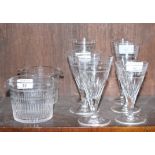 A part suite of Victorian cut glass with engraved star decoration