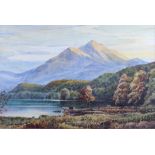 H H Richardson: watercolours, "Ben Venue from the Trossachs Hotel", 11" x 16 1/2"