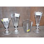 Four 19th century English drinking glasses, various