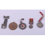 A Queen Victoria South Africa miniature medal with four bars and four other medallions, various