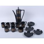 A Portmeirion pottery coffee service, sixteen pieces