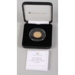 The Queens 88th Birthday gold proof £1 coin, in fitted case