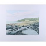Three limited edition prints, Robin Hood's Bay North and South and "Harvests End", mounted and