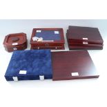 A number collectors wooden coin cases