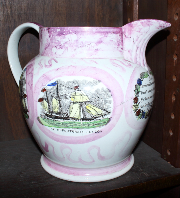 A Sunderland lustre jug, decorated ships, "The Great Australian Clipper Ship", "True Love from Hull" - Image 3 of 8