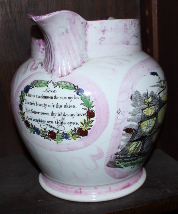 A Sunderland lustre jug, decorated ships, "The Great Australian Clipper Ship", "True Love from Hull" - Image 2 of 8