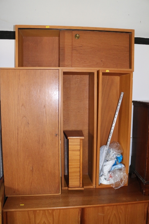 A mid 20th century teak wall unit