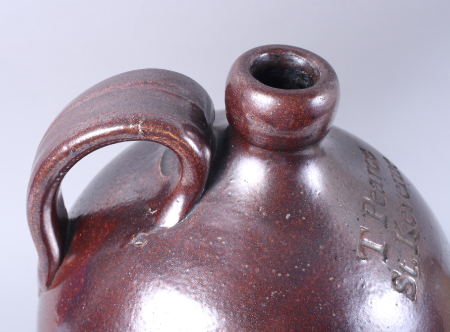 A 19th century flagon impressed "T Pearce, St Keverne" 15 1/2" high, and a studio pottery table - Bild 5 aus 5