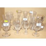 A collection of 19th and early 20th century drinking glasses, various