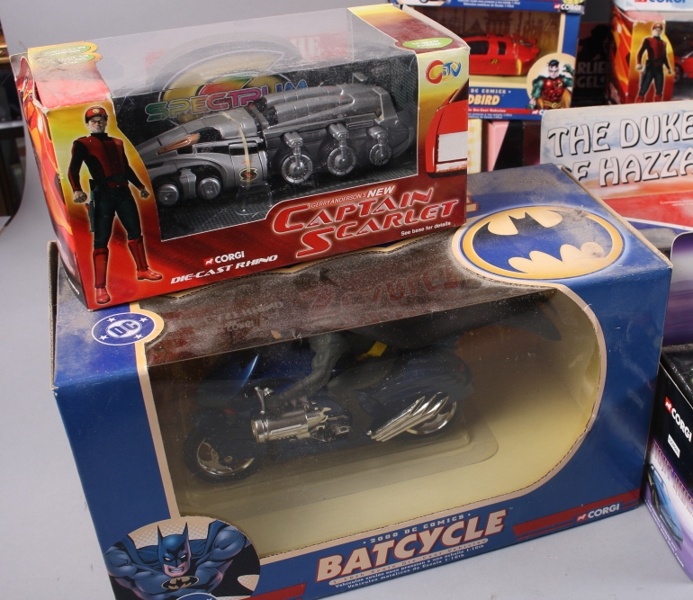 A quantity of mostly die-cast Dinky Toys vehicles, including the Batcycle, Dukes of Hazzard Dodge - Image 2 of 7