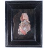 A coloured wax portrait miniature of Nelson, in ebonised frame, bust 2 3/4" long