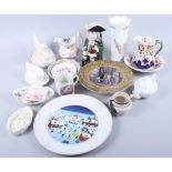 A Villeroy & Boch "Naif Christmas" plate, a number of bone china trinket dishes, a Derby Imari