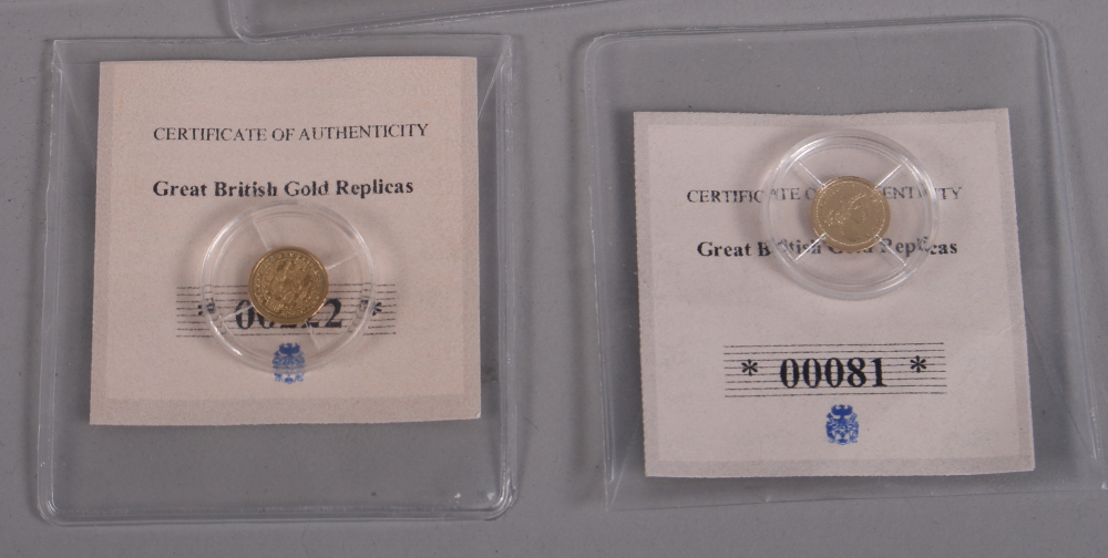 Fifteen Great British Gold Replicas, struck in 14ct gold - Image 5 of 10