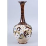 A Doulton Lambeth Slater's Patent vase with floral decoration, 16" high, together with a Doulton