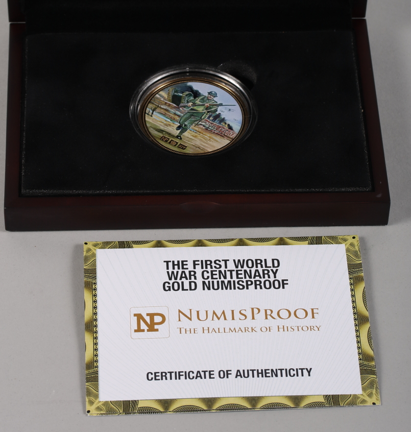 A 70th Anniversary of D-Day gold Numisproof 1oz 9ct gold coin, in fitted case