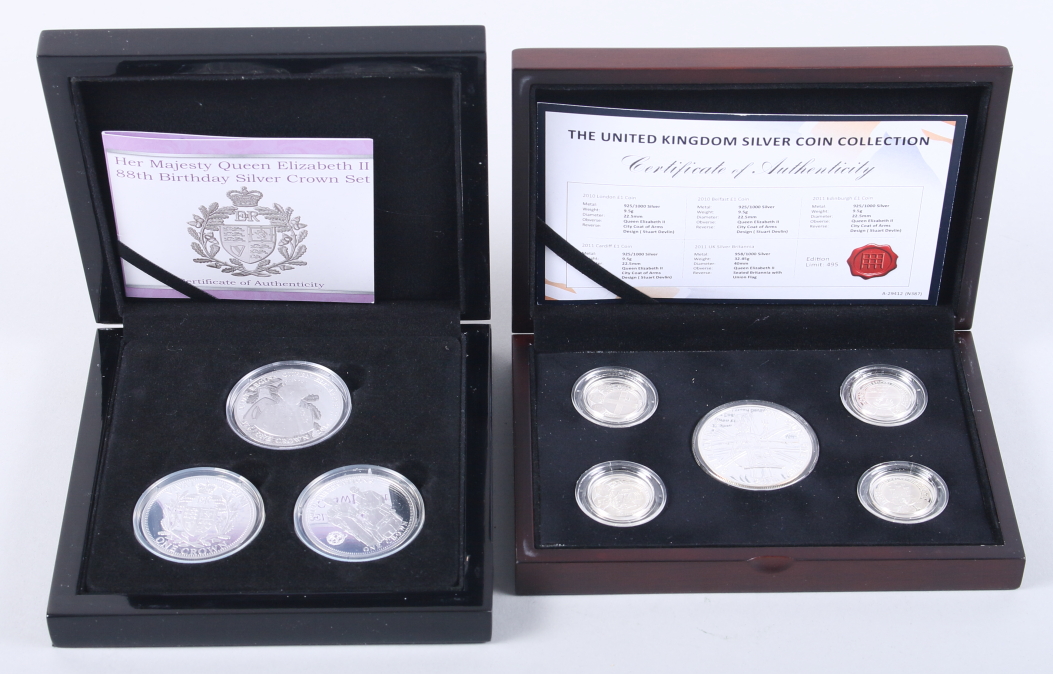 The United Kingdom Silver Coin Collection, in fitted case, and Her Majesty Queen Elizabeth II 88th