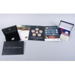 A Battle of Waterloo bronze and gold medallion set, a silver copy of the Waterloo Campaign medal,
