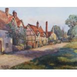 Mary Hall?: watercolours, Bridge End Warwick, 9 1/2" x 12", in gilt frame