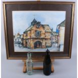 Stephen Brook: a signed limited edition colour print, Watlington Town Hall, 17/110, in gilt frame, a