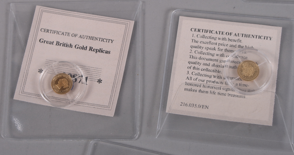 Fifteen Great British Gold Replicas, struck in 14ct gold - Image 6 of 10