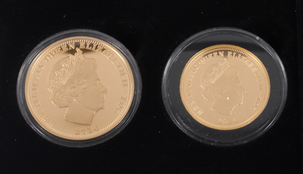 The Queen's 88th Birthday 22-carat Gold Proof £5 coin and a matching £2 coin, in a fitted case, - Image 3 of 4