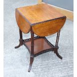 A late 19th century mahogany quatrefoil drop leaf occasional table, on cluster column supports