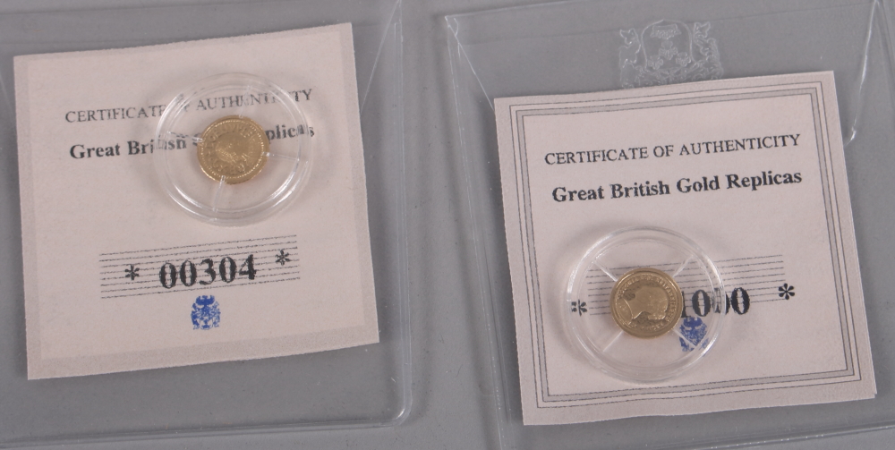 Fifteen Great British Gold Replicas, struck in 14ct gold - Image 3 of 10