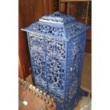 A cast iron openwork heater case with glazed panels, 30" high (no burner)