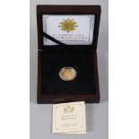A 2014 Jersey 22ct gold proof £1 coin, in fitted case