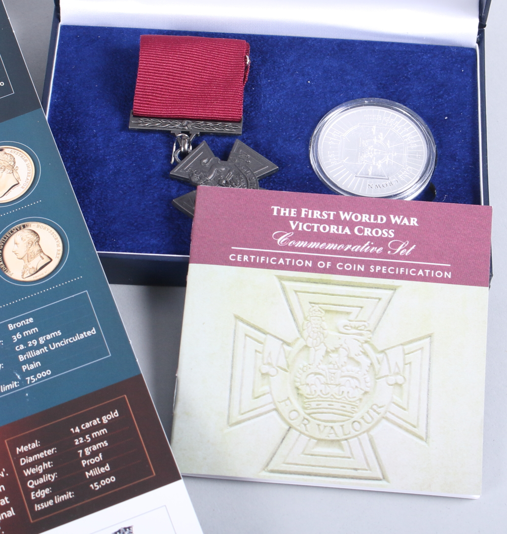 A Battle of Waterloo bronze and gold medallion set, a silver copy of the Waterloo Campaign medal, - Image 4 of 4