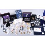 A large collection of Royal, D-Day and other commemorative coins and medallions