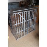 A galvanised metal double depth bottle rack, 40" wide x 43" high