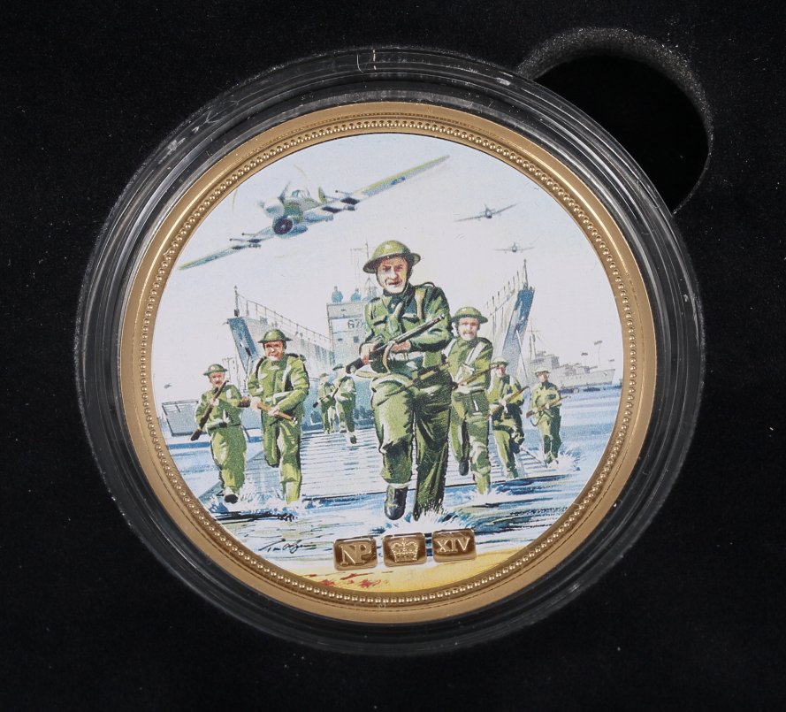 A 70th Anniversary of D-Day gold Numisproof 1oz 9ct gold coin, in fitted case - Image 2 of 4