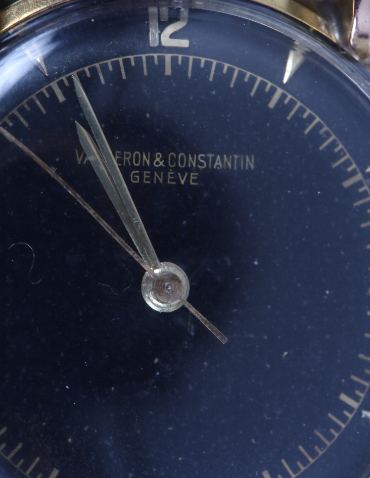 A gentleman's mid-size 18ct gold cased Vacheron & Constantin wristwatch, black enamel dial with - Image 4 of 8