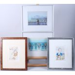 Tim Bulmer: a limited edition print, "Shopaholic", 64/200, in silver frame, two others, two Philip
