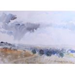 Elizabeth Scott-Moore: a late 20th century watercolour, "Berkshire Countryside", 11" x 15", and a