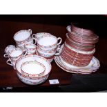 A Minton part tea and coffee set, decorated floral swags, forty-eight pieces approx