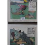 Crombie: a set of five humorous coloured prints, "Rules of Golf", four black and with prints of