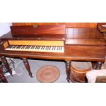 An early 19th century mahogany cased with decorative stringing square piano, by John Broadwood, on