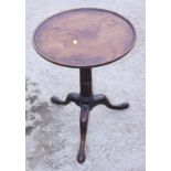 A George III mahogany circular occasional table, on tripod base