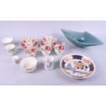A Bloor Derby "Japan" decorated dish, five Davenport cups and two saucers and a number of other 19th