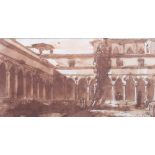 Victor-Jean Nicolle: watercolours, Italian buildings, Agnew label verso, 3 1/2" x 6 3/4", and one