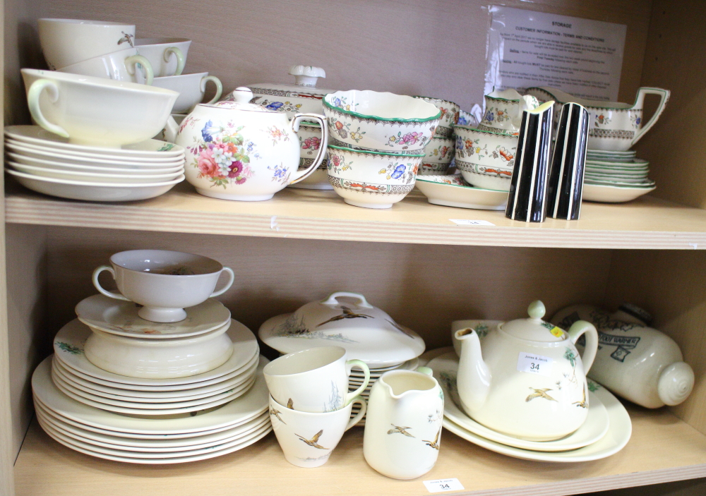 A Royal Doulton "Coppice" pattern part combination service, forty pieces approx, two similar pieces,