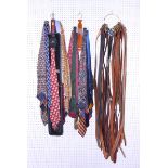 A quantity of gentleman's ties and leather belts