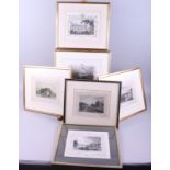 Six various Tombleson coloured prints, river scenes of London and Oxfordshire, in strip frames