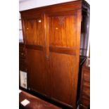 A gentleman's early 20th century mahogany sectional wardrobe, on bracket supports, 67" high x 40"